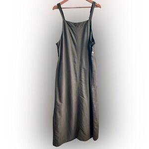 Olive green overall dress